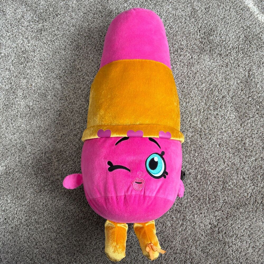 Shopkins Lippy Lips 24"H Lipstick Plush Large Giant Stuffed Lipstick Pillow